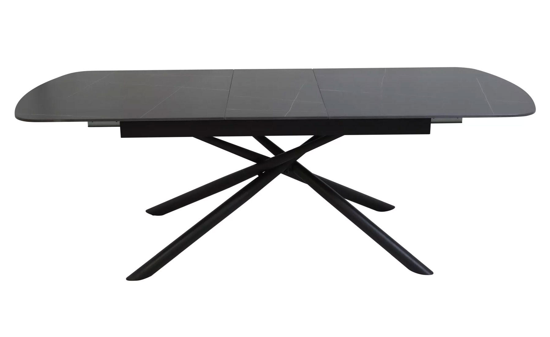 ESSTISCH Vektor Schwarz Marmor / Schwarz Matt 160-200 / 90 / 75cm - Schwarz, Holz/Keramik (90/200/75cm) - Feldmann-Wohnen