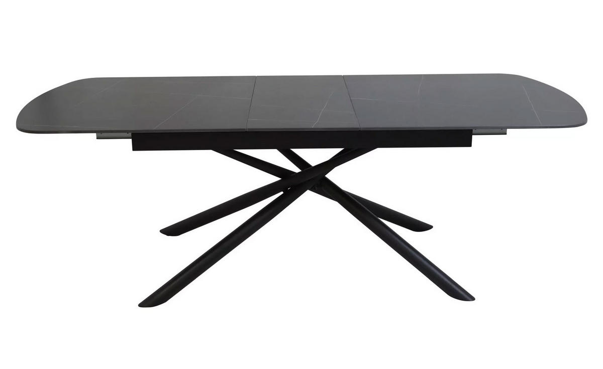 ESSTISCH Vektor Schwarz Marmor / Schwarz Matt 160-200 / 90 / 75cm - Schwarz, Holz/Keramik (90/200/75cm) - Feldmann-Wohnen