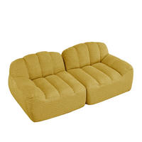 MODULARES 2-Sitzer-Sofa aus granuliertem Fleece mit ergonomischer Muschelform Gelb - Gelb, Textil (104/79/210cm) - Modenvie