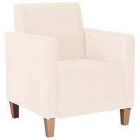 SESSEL Karol Bezug Samtvelours Buche natur / creme - Weiß, Kunststoff (71/81/70cm) - 58aufmkessel