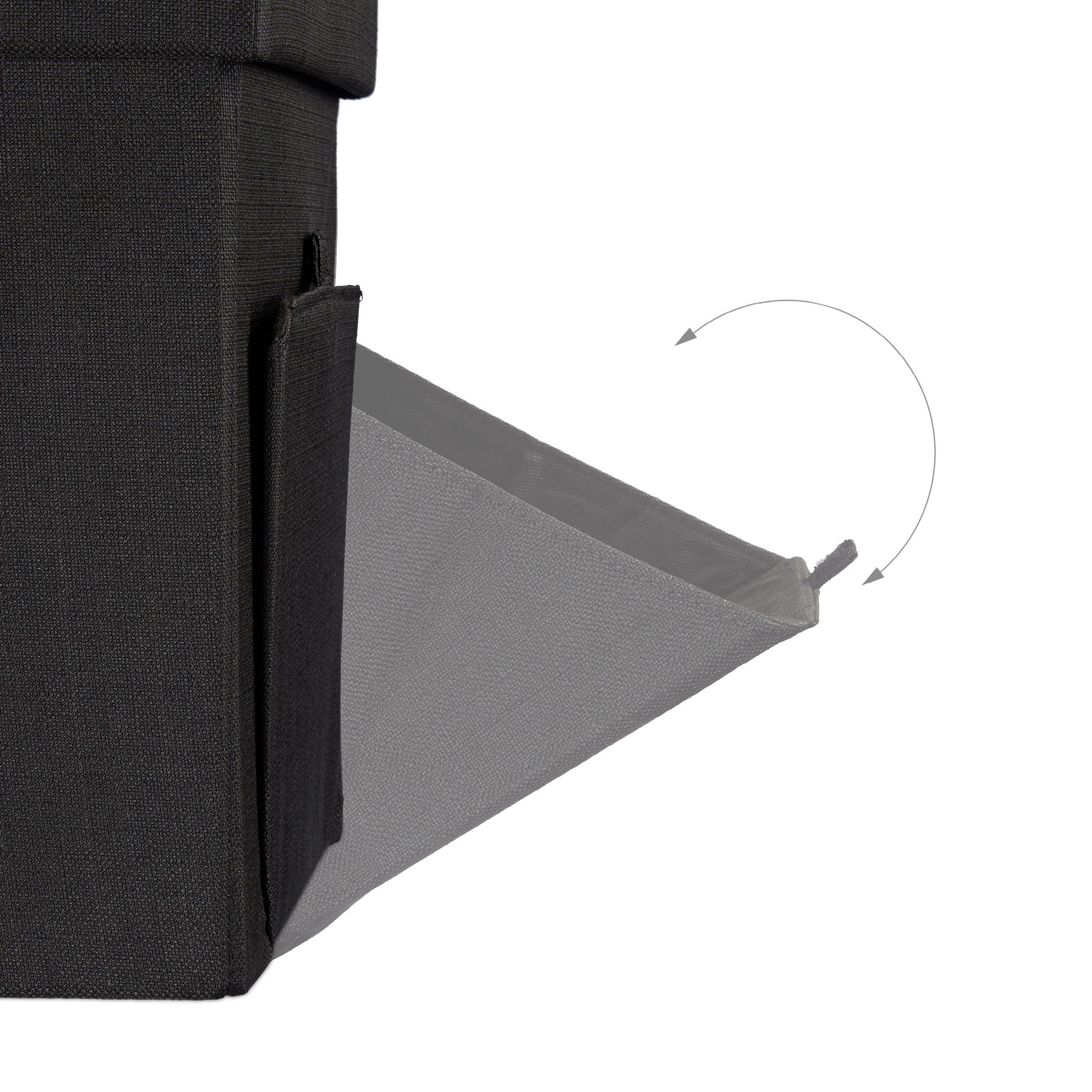 FALTBARER Sitzhocker - Schwarz, Holzwerkstoff/Textil (38/38/38cm) - Relaxdays