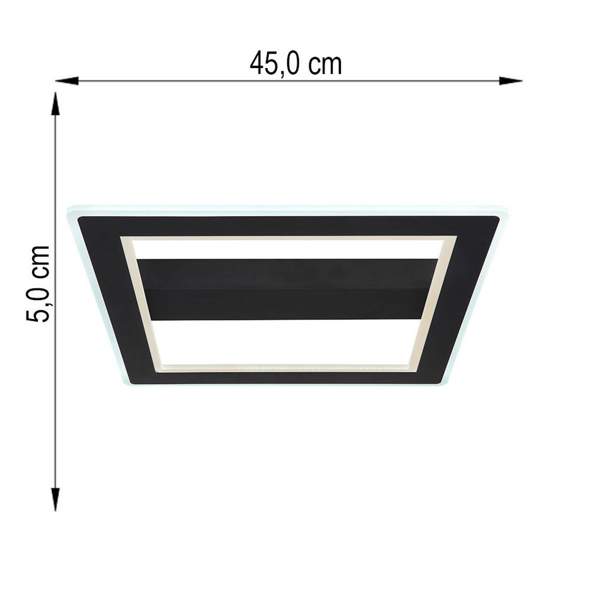LED DECKENLEUCHTE Mattia Metall Schwarz - Schwarz, Metall (45/45/5cm) - Globo Lighting