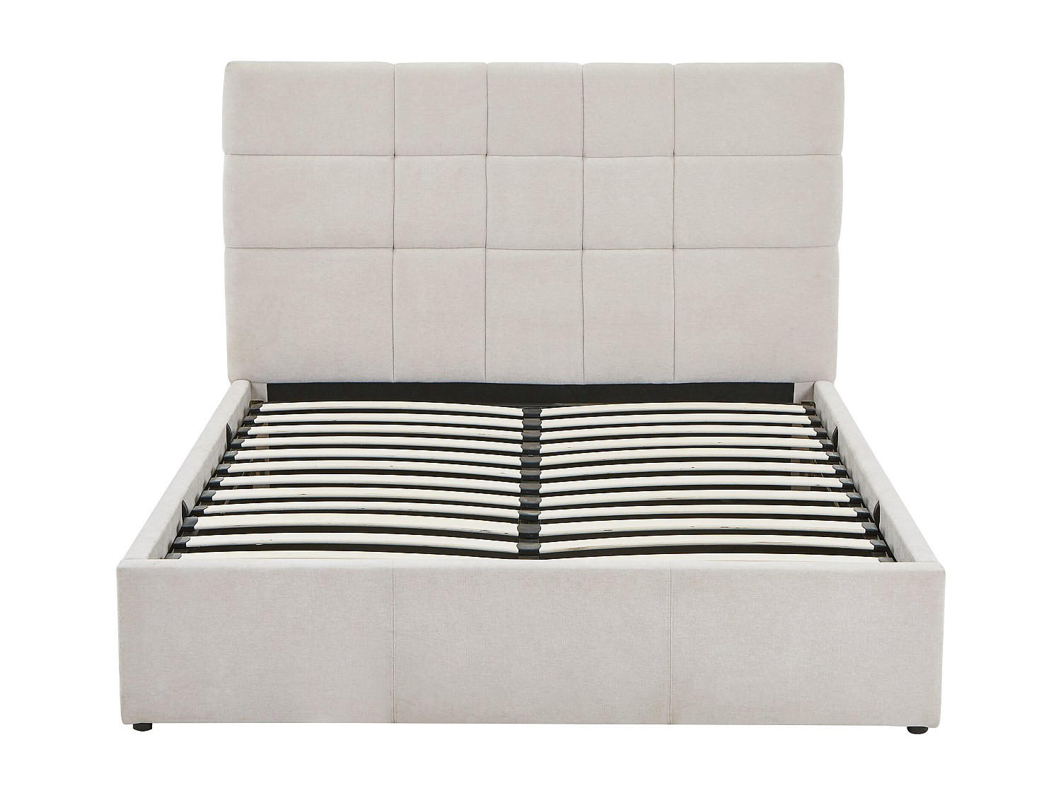 BETT mit Bettkasten - 2 Personen - Stoff - Beige - - Beige, Textil (160/200cm) - Vente-Unique