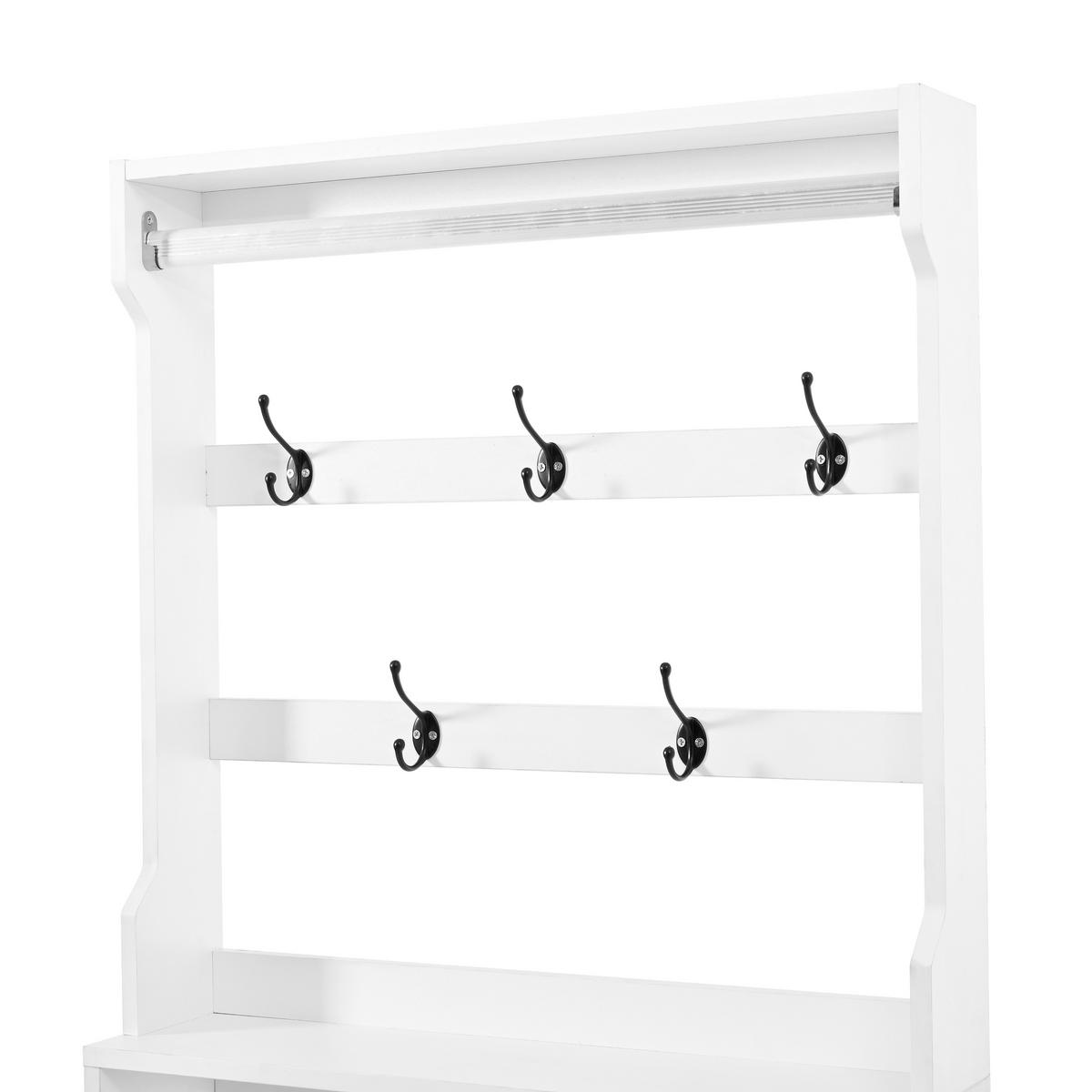 FLURGARDEROBE Schuhschrank Haken 3 Klapptüren Kompakt - Weiß, Holzwerkstoff (66/180/17cm) - FLIEKS