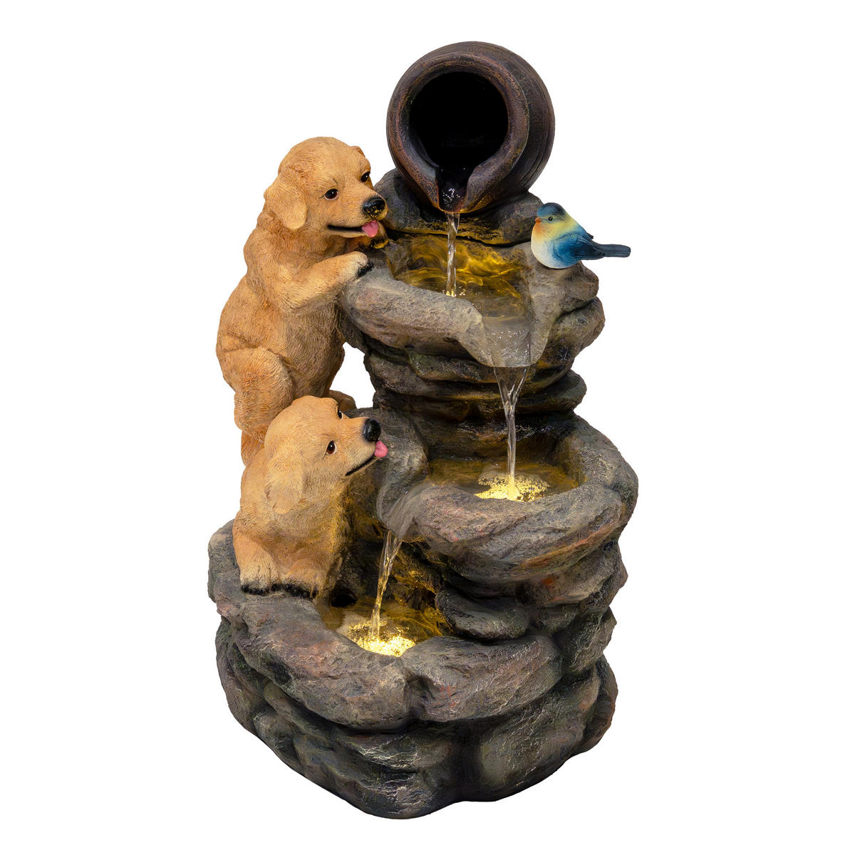 GARTENBRUNNEN "Canine Creek" - Grau, Kunststoff (46/38/64cm) - Monstershop