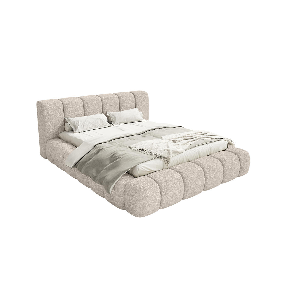 POLSTERBETT Goa 200x200 cm, Creme - Creme, Textil (200/200cm) - Fedve