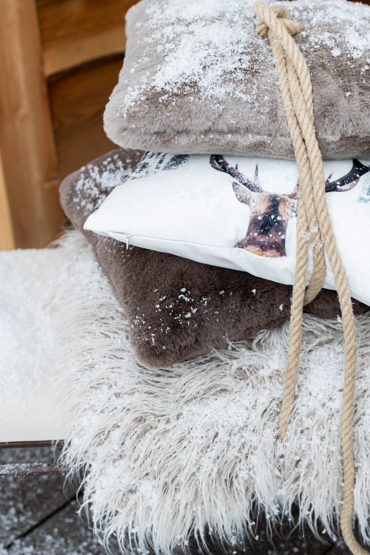 KISSEN CUTIE - Plüsch - Braun - Braun, Textil (45/45cm) - J-Line