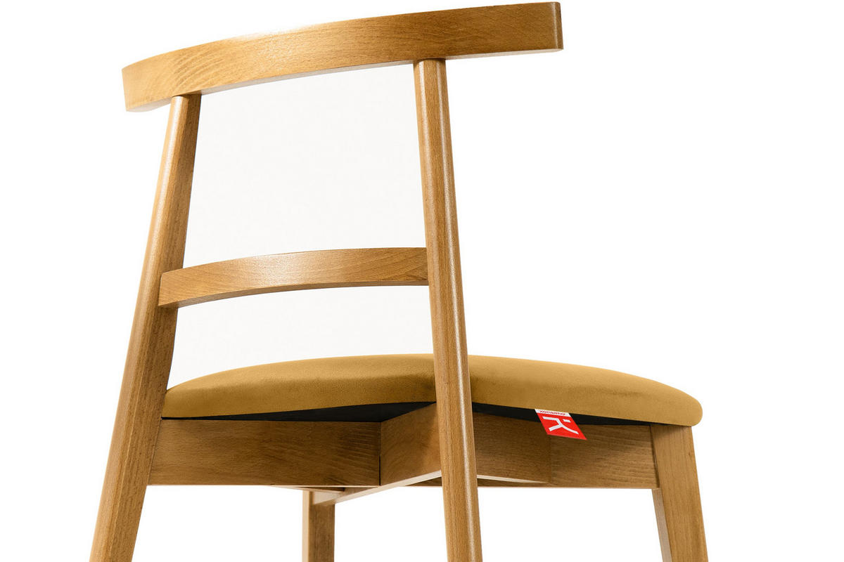 ESSTISCHSTÜHLE LILIO 2 St Vintage, Gelb / hell Eiche - Hellbraun/Eichefarben, Holz/Textil (47/76/45cm) - KONSIMO®