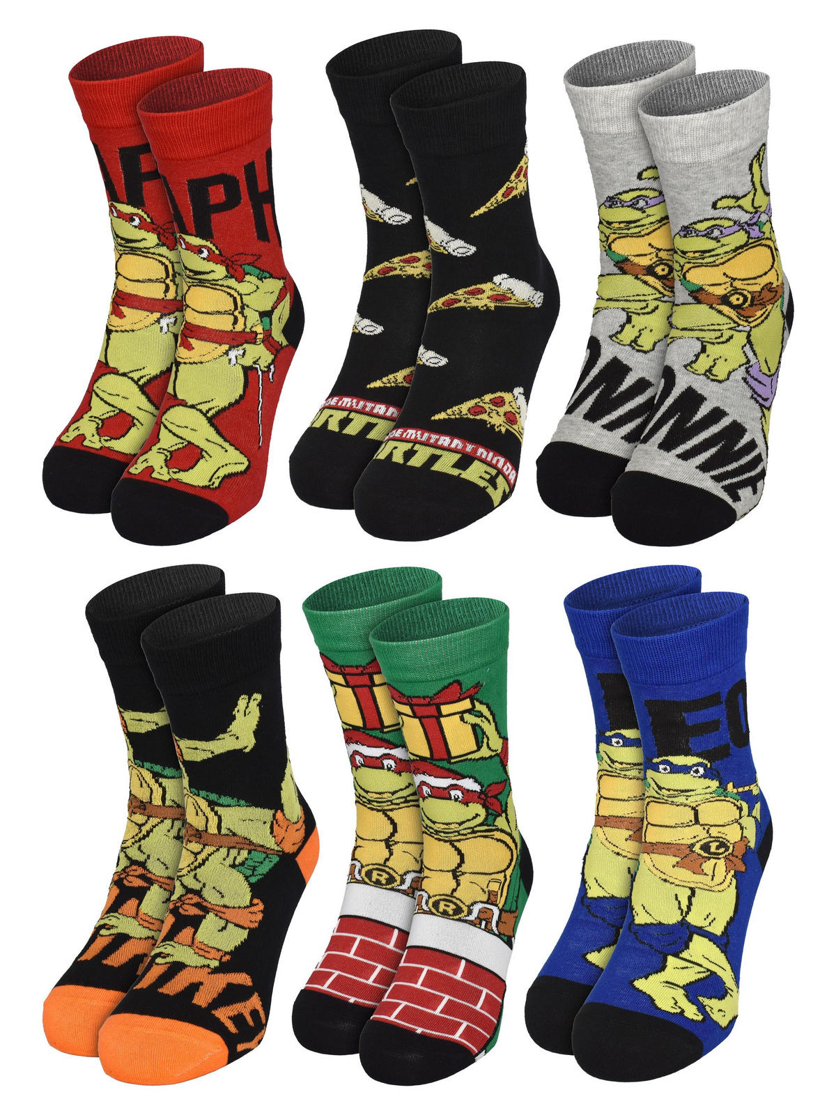 ADVENTSKALENDER Teenage Mutant Ninja Turtles mit 12 Paar Socken Größe 40-45 - Multicolor, Textil (37/5/26.5cm) - United Labels