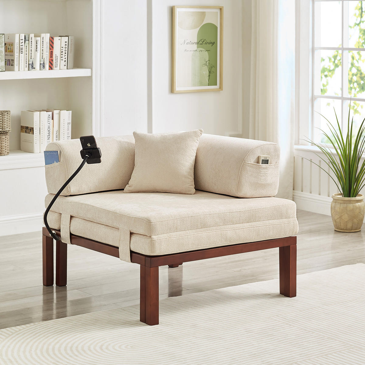 SCHLAFSOFA DE-35084 Beige - Beige, Holz (81/64/176cm) - ComfortXL