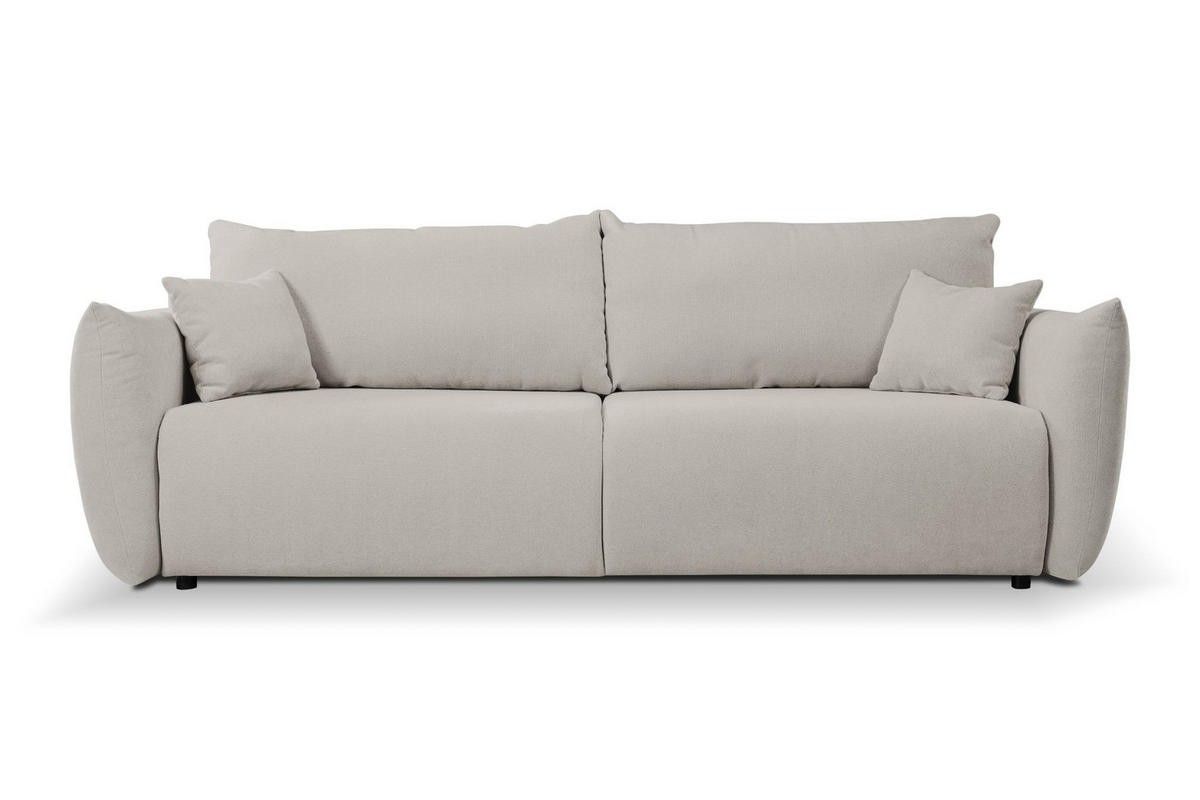 SOFA Hallora - Silber (Melody 02) - Silberfarben, Holzwerkstoff (240/88/108cm) - Möblo