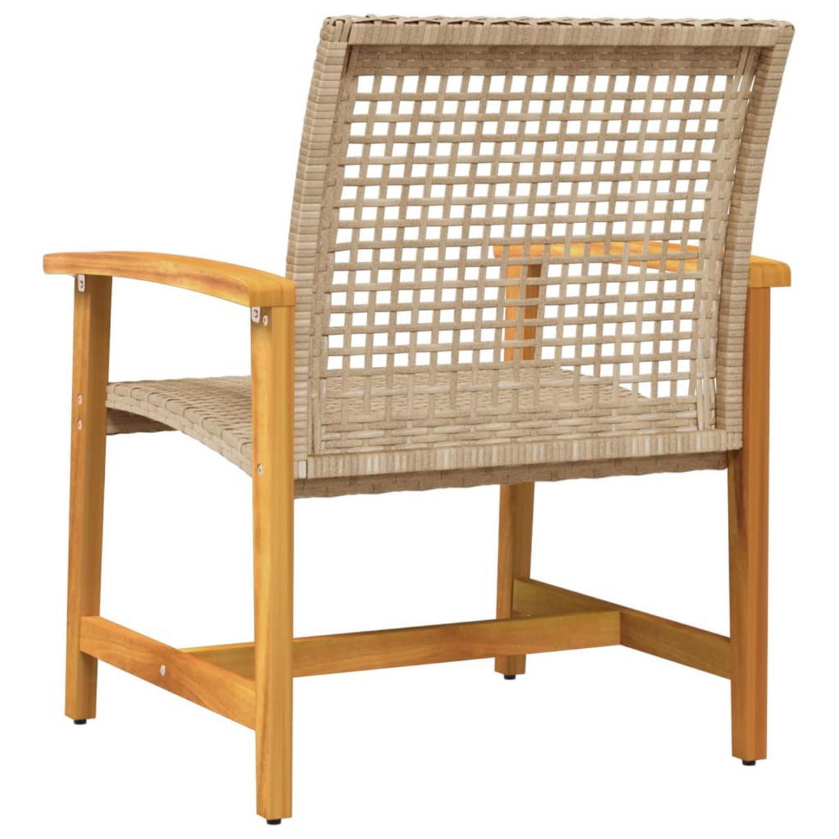 GARTENSTÜHLE 2 Stk. Beige Poly Rattan Und Akazienholz - Beige, Kunststoff (64/80/63cm) - vidaXL
