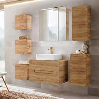 BADMÖBEL-SET 7-TLG. Luton-56 - Braun, Holzwerkstoff (180/200/46cm) - Lomado