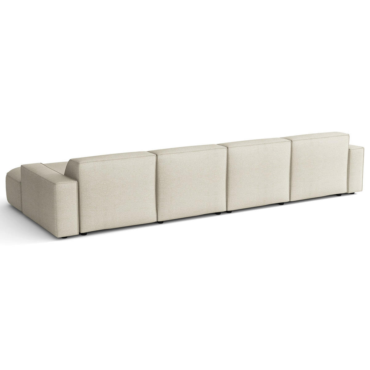 SEDACÍ SOUPRAVA Sallmo ve tvaru U, třímístná, univerzální, 374 cm - černá/krémová, textil/plast (374/70/166cm) - Selsey