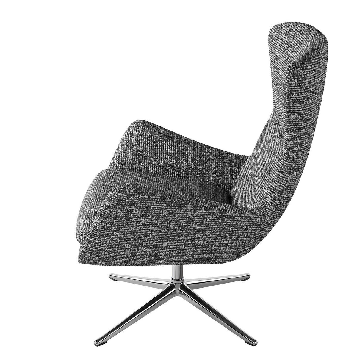 SESSEL mit Kreuzfuß - Chromfarben/Silberfarben, Textil/Metall (84/99/96cm) - home24