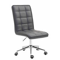 DREHSTUHL Lederlook grau - Chromfarben/Grau, Textil/Metall (43/90/61cm) - CLP