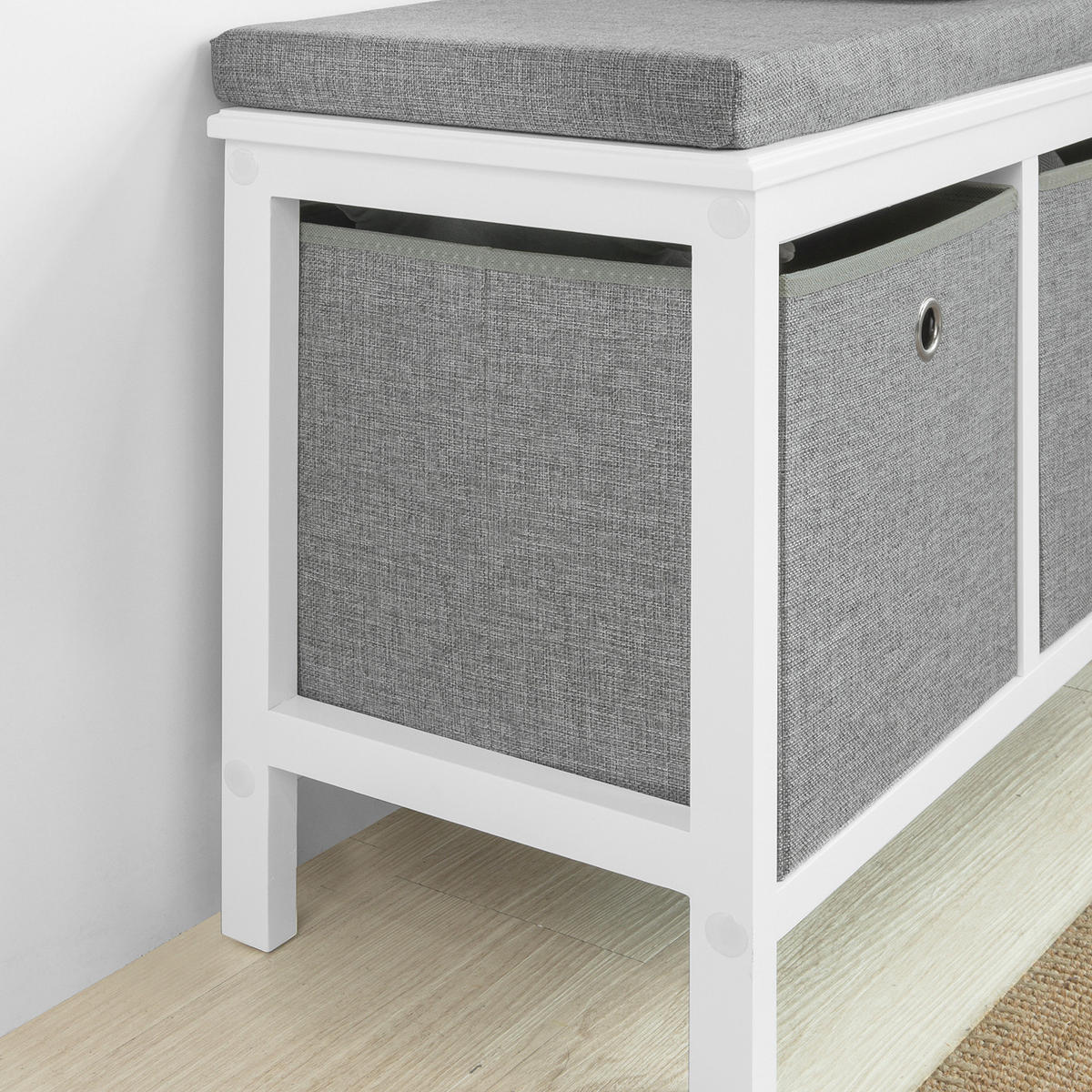 SCHUHBANK Weiß - Weiß, Holzwerkstoff (70/50/30cm) - SoBuy