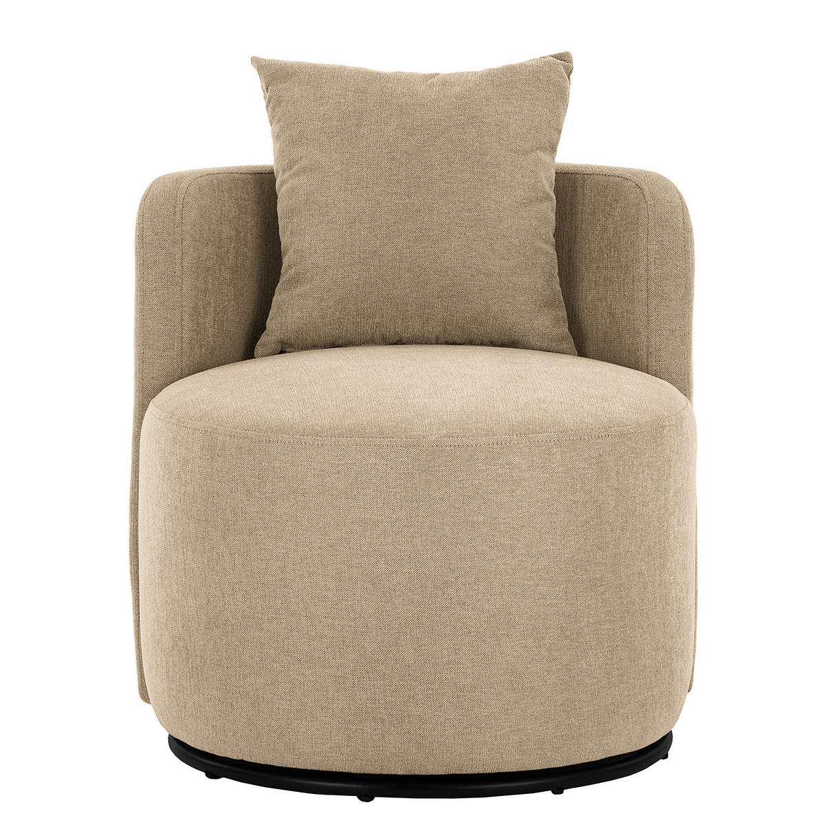 SESSEL - Sandfarben/Schwarz, Textil/Metall (73/67/75cm) - home24