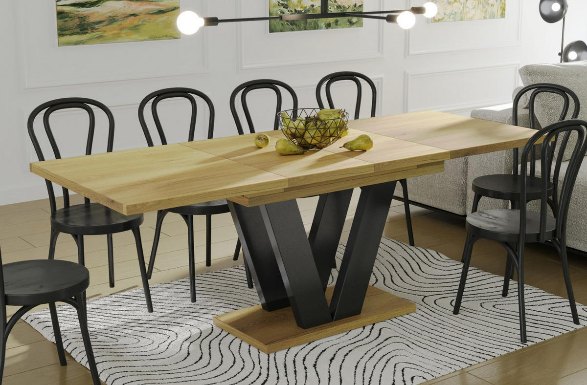 ESSTISCH Lara ausziehbar bis 210 cm - Eichefarben, Holzwerkstoff (130/80/80cm) - Endo-Moebel