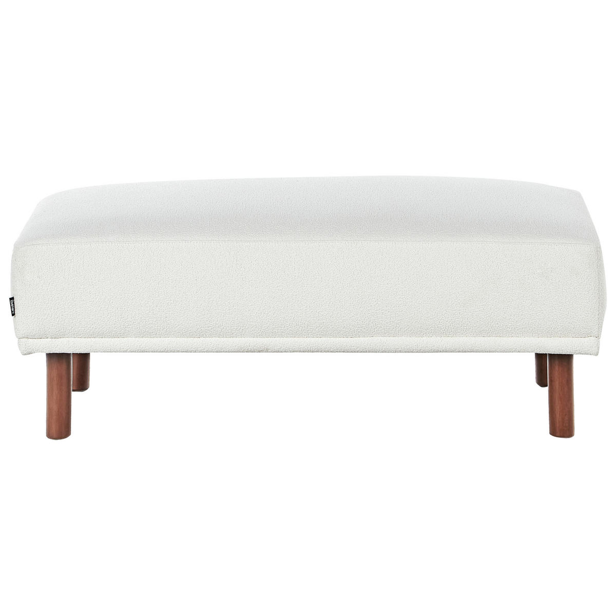 OTTOMANE Weiß Holt - Weiß/Braun, Textil (112/44/67cm) - Beliani