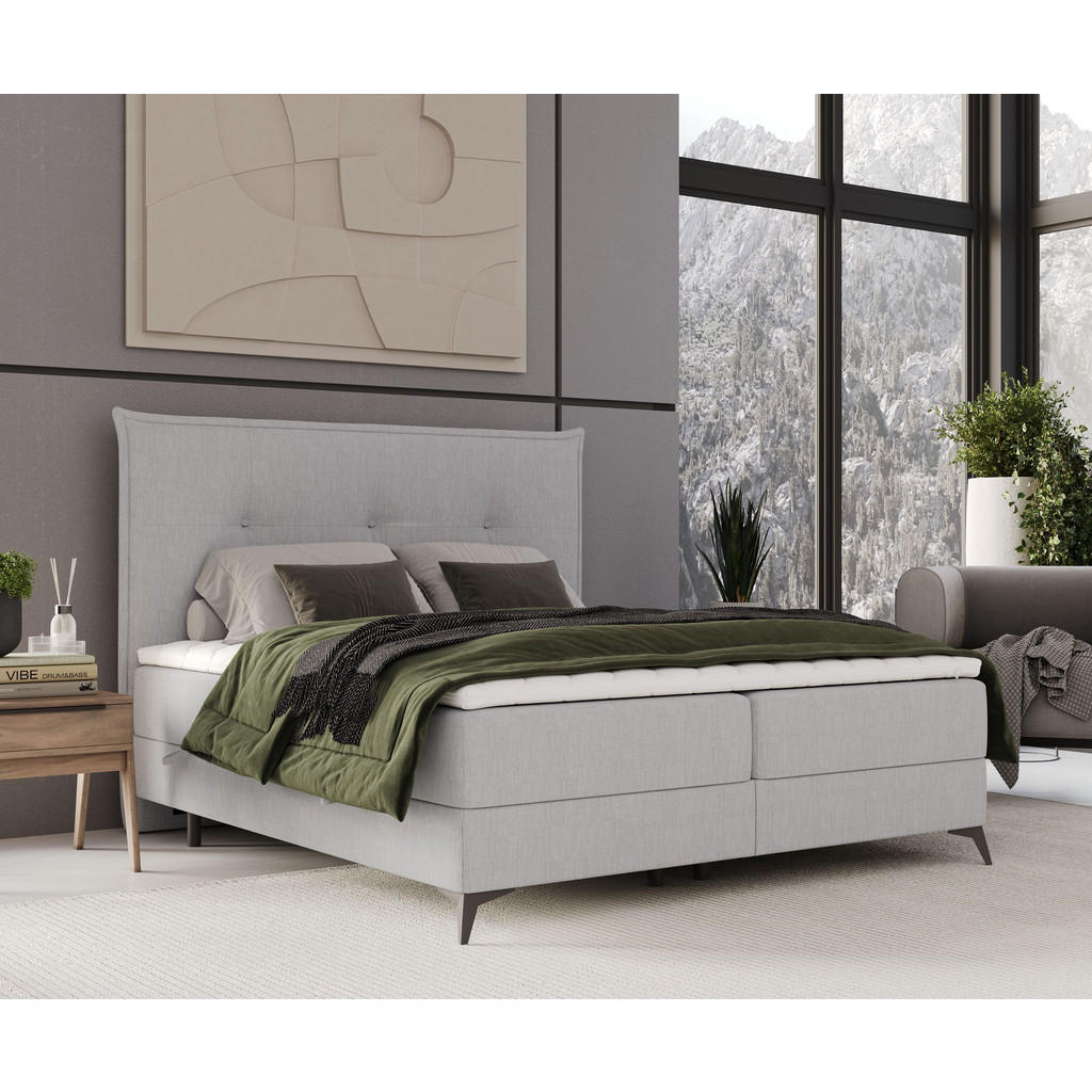 Thumbnail - Maison de Reve Boxbett, Hellgrau, Textil, Buche, Kiefer, H2, Höhe ca. 20 cm, 120x200 cm, FSC 100%, Made in EU, Global Re...