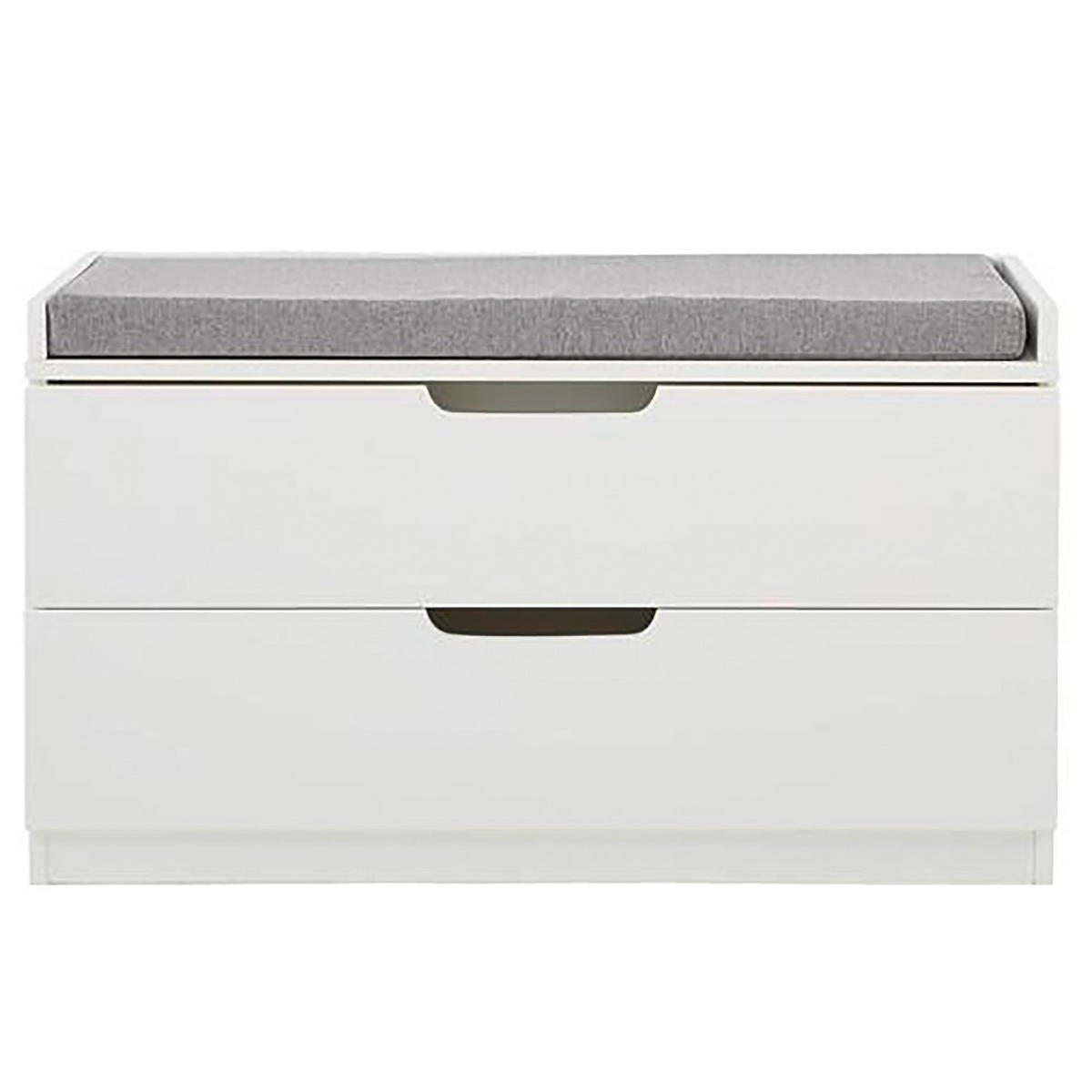 GARDEROBENBANK - Weiß, Holzwerkstoff/Textil (80/45/36cm) - home24