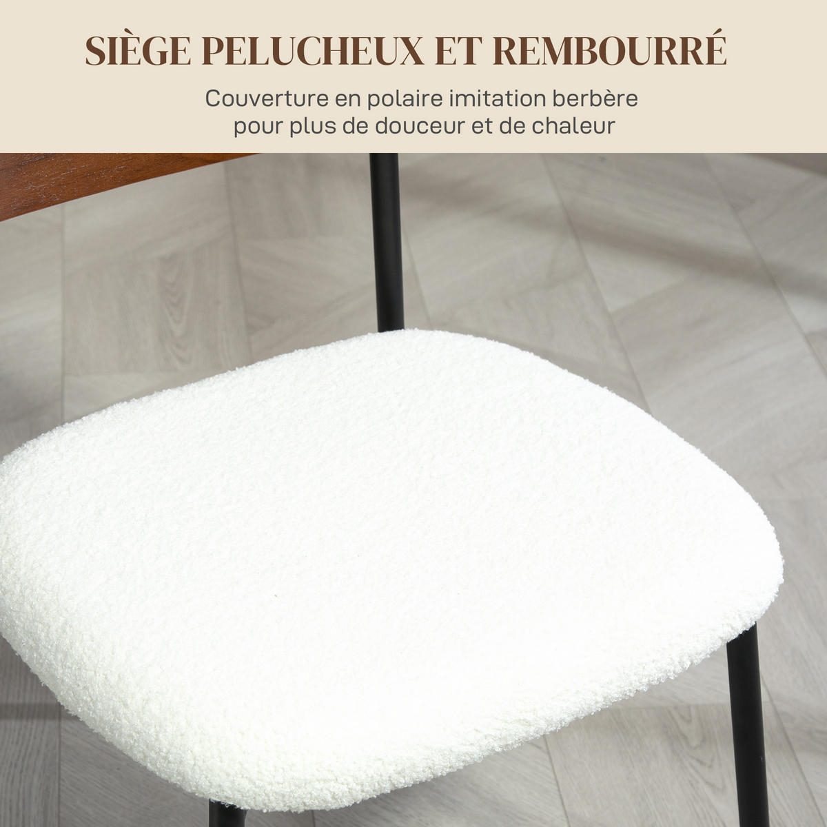 ESSZIMMERSTÜHLE 2er-Set DE-13235 Bouclé-Sitz Creme - Creme, Metall (46/72/48cm) - ComfortXL