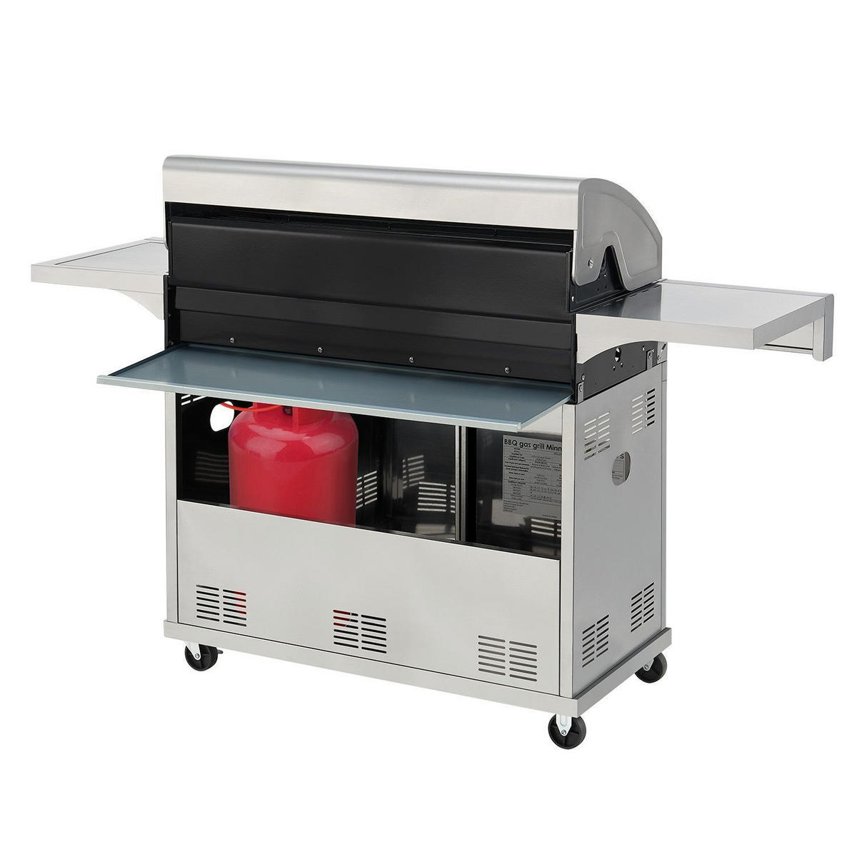 GASGRILL Minnesota silber 6+1 - Silberfarben, Metall (170/115/54cm) - Juskys