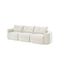3-SITZER-SOFA 2+1 Wabi-Sabi Cord, DE-42909, Creme - Beige, Textil (279/94/100cm) - ComfortXL