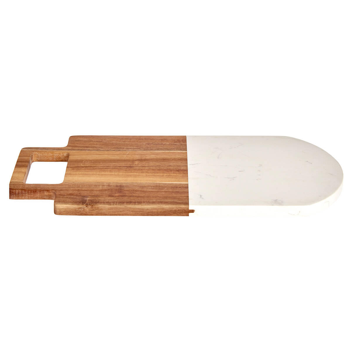 SCHNEIDEBRETT Marmordesign 38/18 cm - Weiß, Holz (18/38cm) - Kinvara
