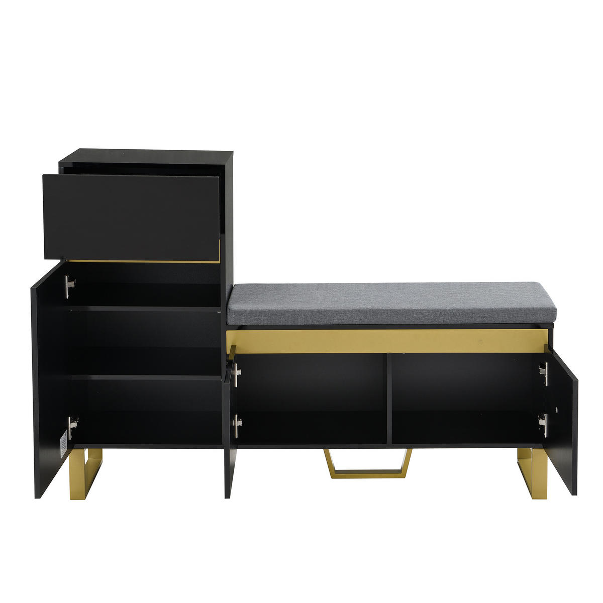 SCHUHSCHRANK Schwarz 120/35/85 cm - Schwarz, Holzwerkstoff (120/85/35cm) - PANGIVO