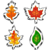 AUSSTECHFORMEN Set Herbstblätter 4-teilig - Multicolor, Metall (13.7/2.4/14.5cm)