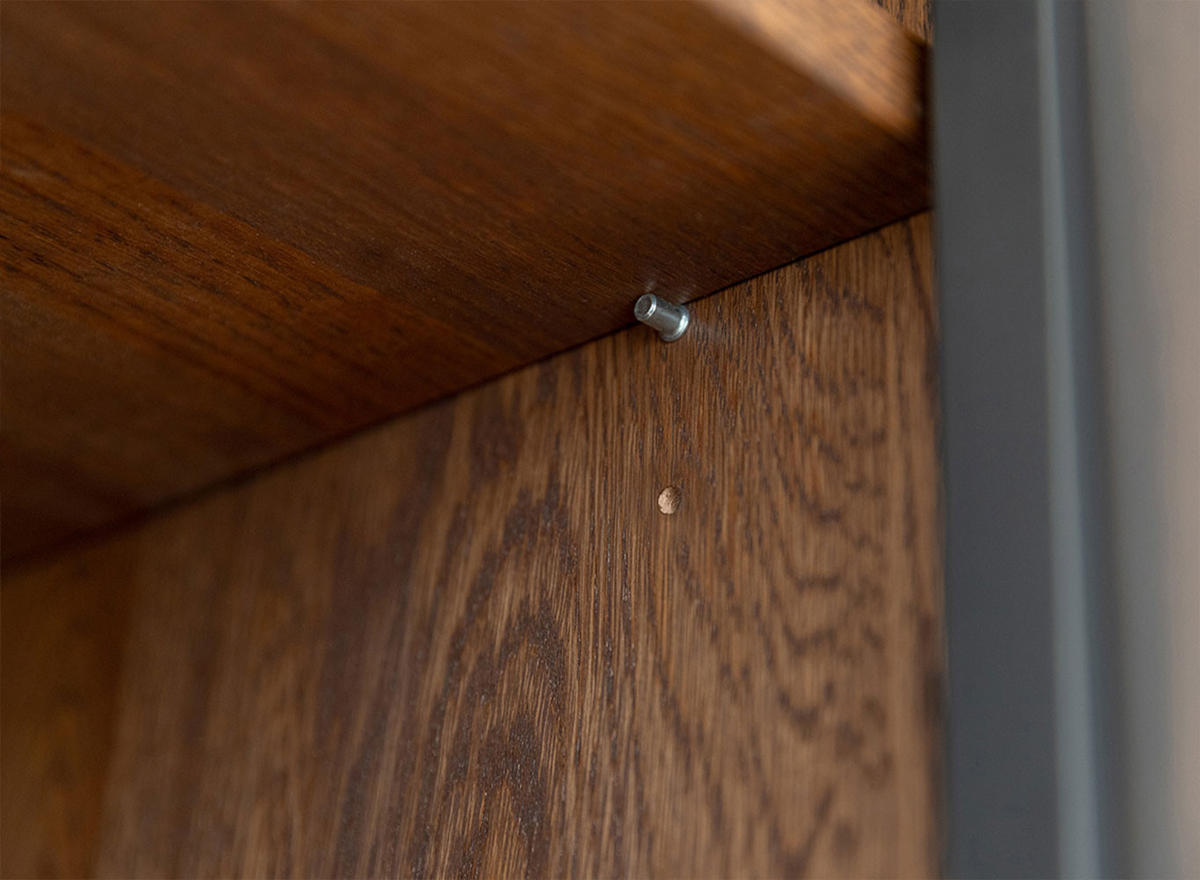 VITRINE Modern Loft Eiche Tabak 100 / 45 / 200cm - Dunkelbraun/Schwarz, Holz (100/200/45cm) - Feldmann-Wohnen