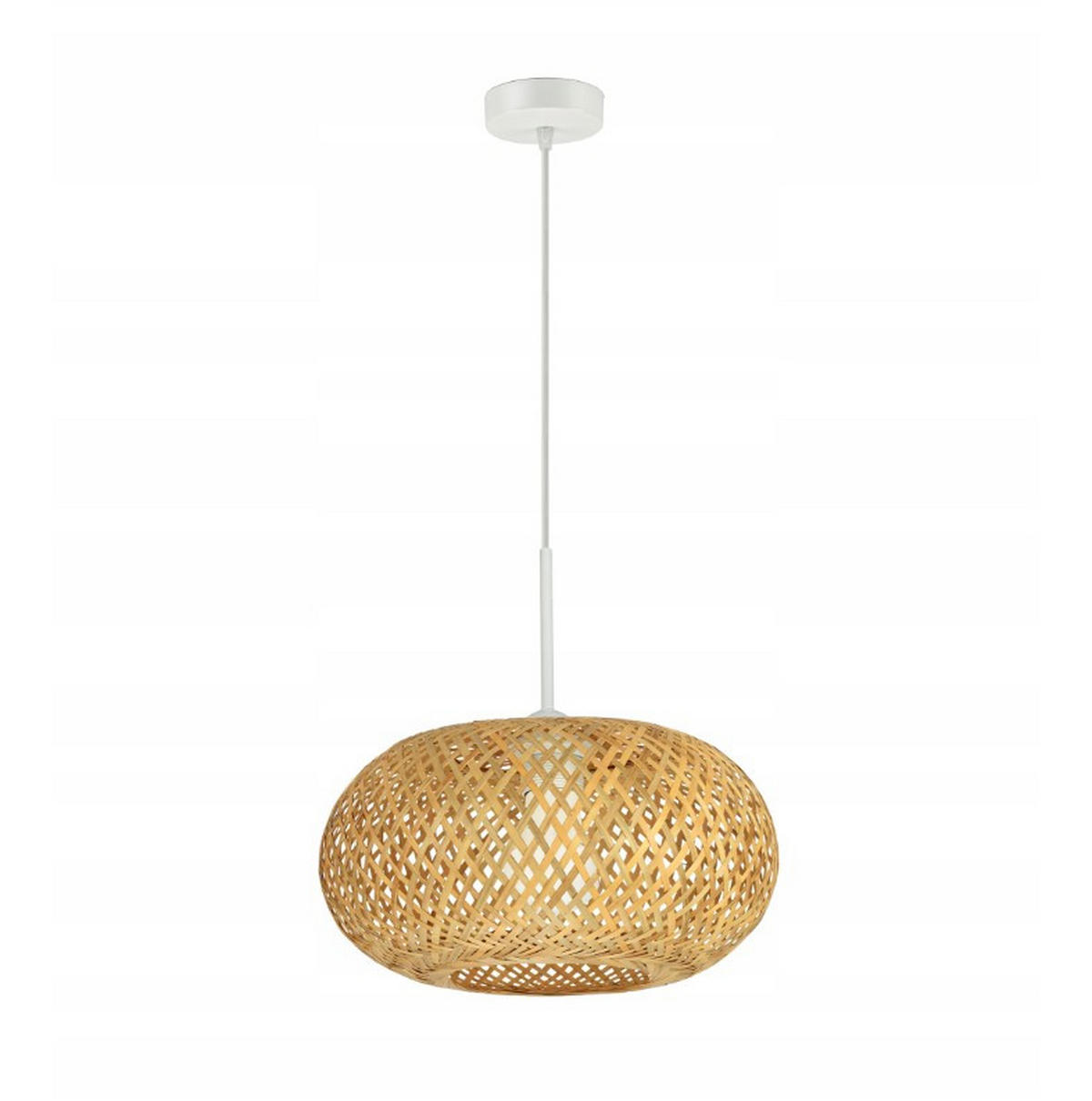 PENDELLEUCHTE BOHO - Beige/Weiß, Holz/Metall (40/40/105cm) - kiki design