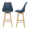 BARSTUHL Lublin 2er-Set - Blau, Holz (48/105/58cm) - [en.casa]