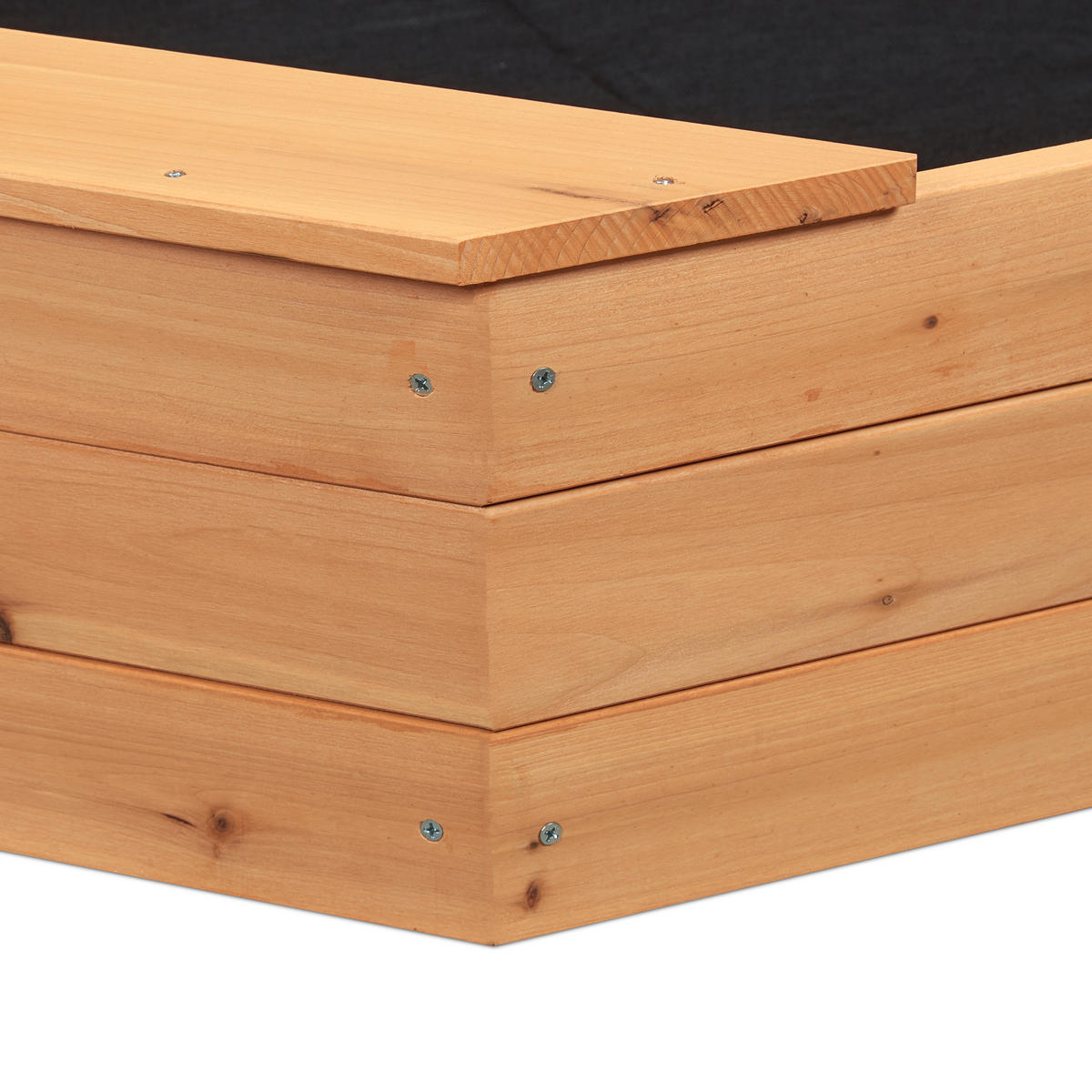 SANDKASTEN - Hellbraun, Holz/Textil (160/160/22.5cm) - Relaxdays