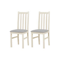 STUHL Bos 10 (2er Set) - Beige/Blaugrau, Holz (43/94/40cm) - Leaf Design
