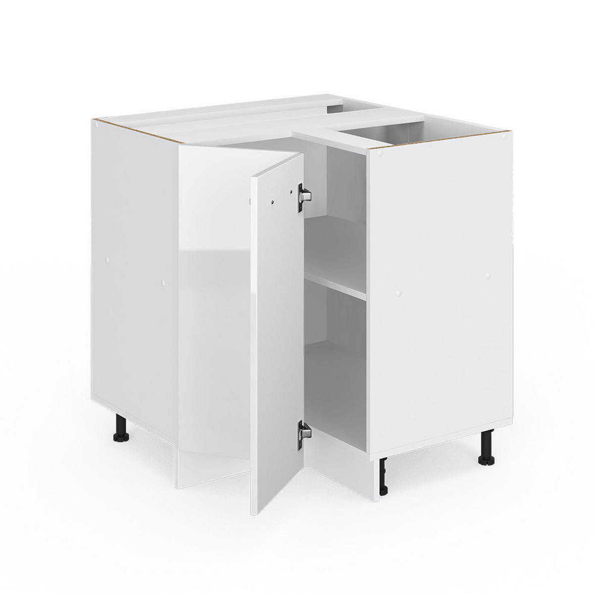 UNIVERZALNA VOGALNA OMARA R-Line Bela visok sijaj 75.6 cm z vrati, z delovno površino - bela/visoki sijaj, leseni material (75.6/81.6/60cm) - Vicco