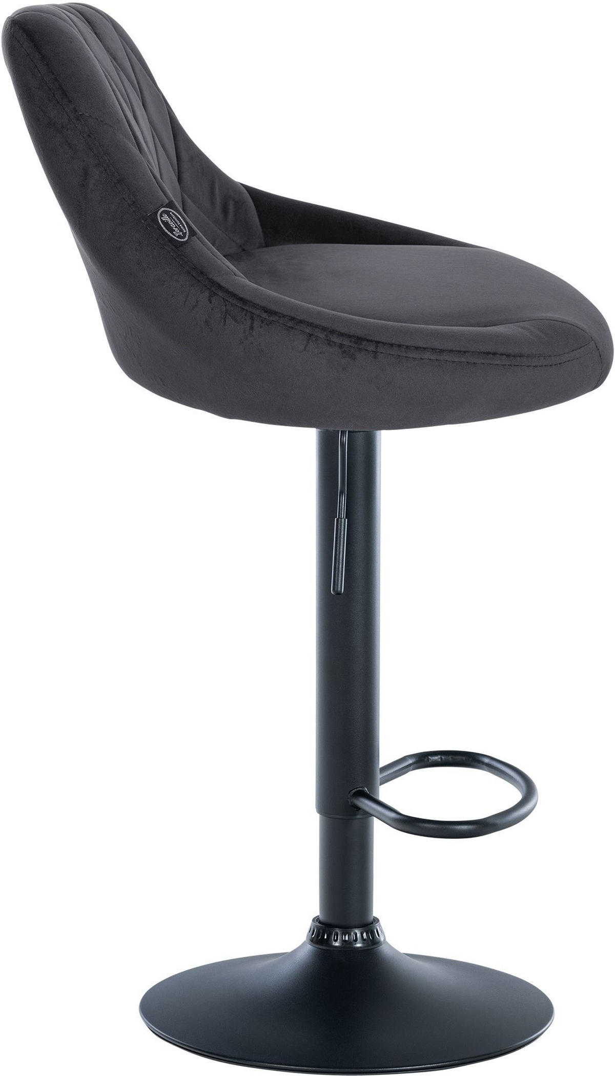BARHOCKER Stoff dunkelgrau - Dunkelgrau/Schwarz, Textil/Metall (46/83/49cm) - CLP