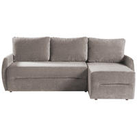 ECKSCHLAFSOFA Camila mit Schlaffunktion und universeller Ottomane, Braun - Braun, Textil (225/153cm) - Beautysofa