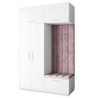 GARDEROBENSCHRANK REMA 150/240/60 cm Modern Garderobe-Set Weiß - Lila/Weiß, Holzwerkstoff (150/240/60cm) - MASSENO