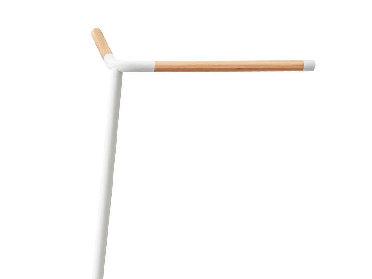 GARDEROBENSTÄNDER Tower weiß 160 cm zum Anlehnen in die Ecke - Weiß, Holz/Metall (54/160/48cm) - Yamazaki