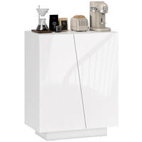 SIDEBOARD DE-11192 2 Türen mit verstellbarem Boden Weiß Hochglanz - Weiß, Holzwerkstoff (70/88/40cm) - ComfortXL