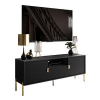 TV Rack DALIA 155 cm - Goldfarben/Schwarz, Holzwerkstoff (155/58/40cm) - Lookway