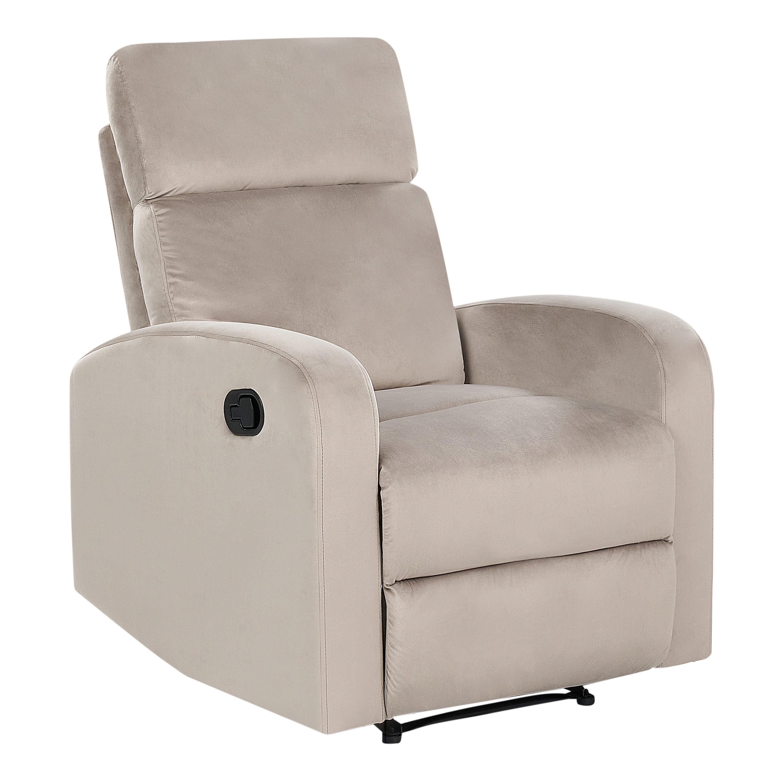 SESSEL Samtstoff taupe manuell verstellbar Verdal - Beige, Textil (76/102/62cm) - Beliani