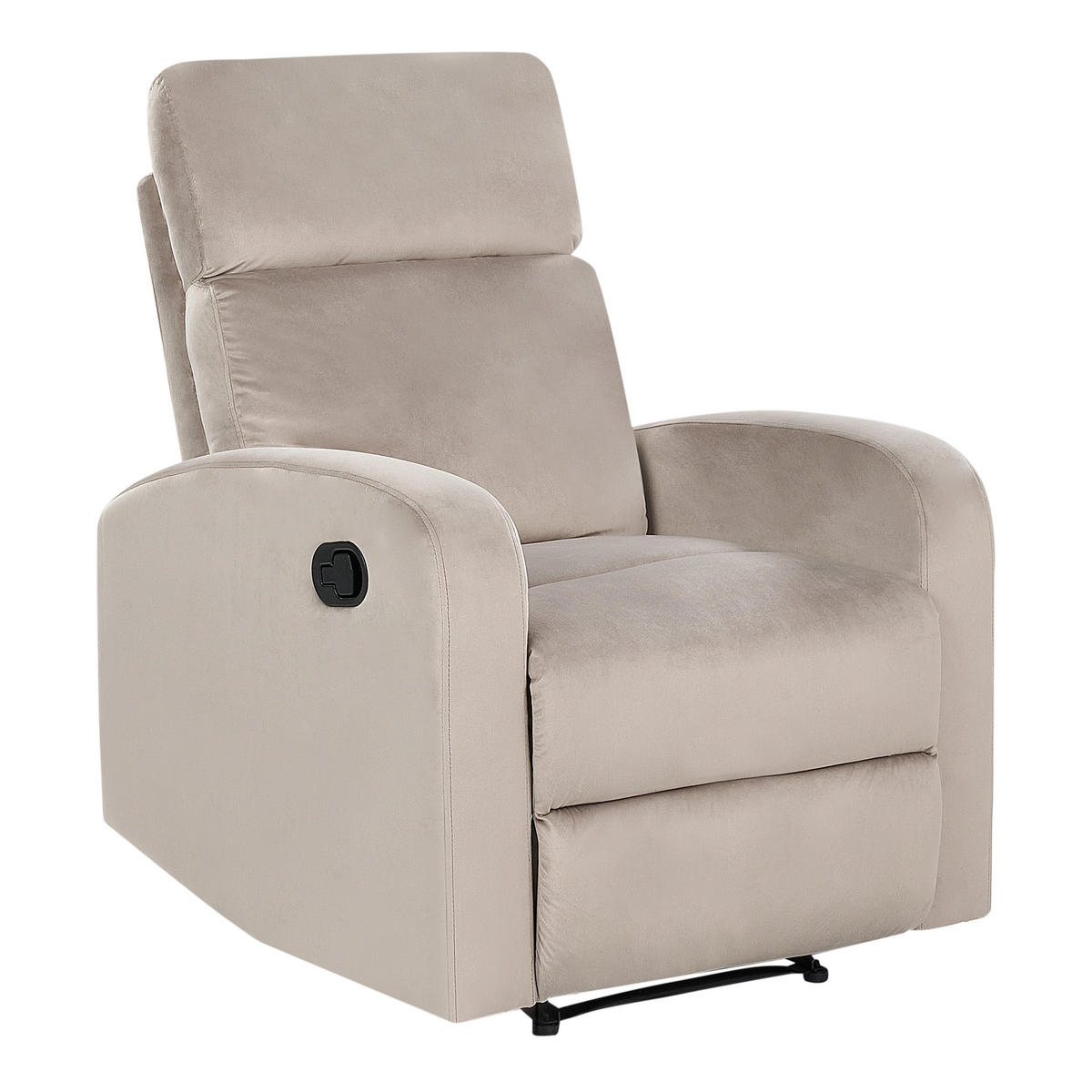 SESSEL Samtstoff taupe manuell verstellbar Verdal - Beige, Textil (76/102/62cm) - Beliani