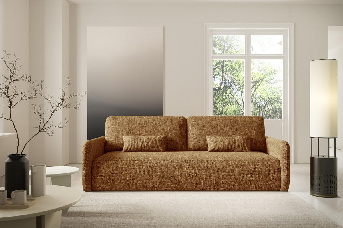 SCHLAFSOFA mit Bettkasten Gelb - Gelb/Schwarz, Holz/Holzwerkstoff (217/86/102cm) - Furnisell