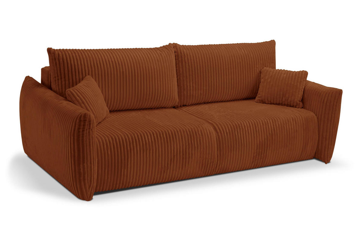 SOFA Hallora - Ziegel (Tilia 52) - Koralle, Holzwerkstoff (240/88/108cm) - Möblo