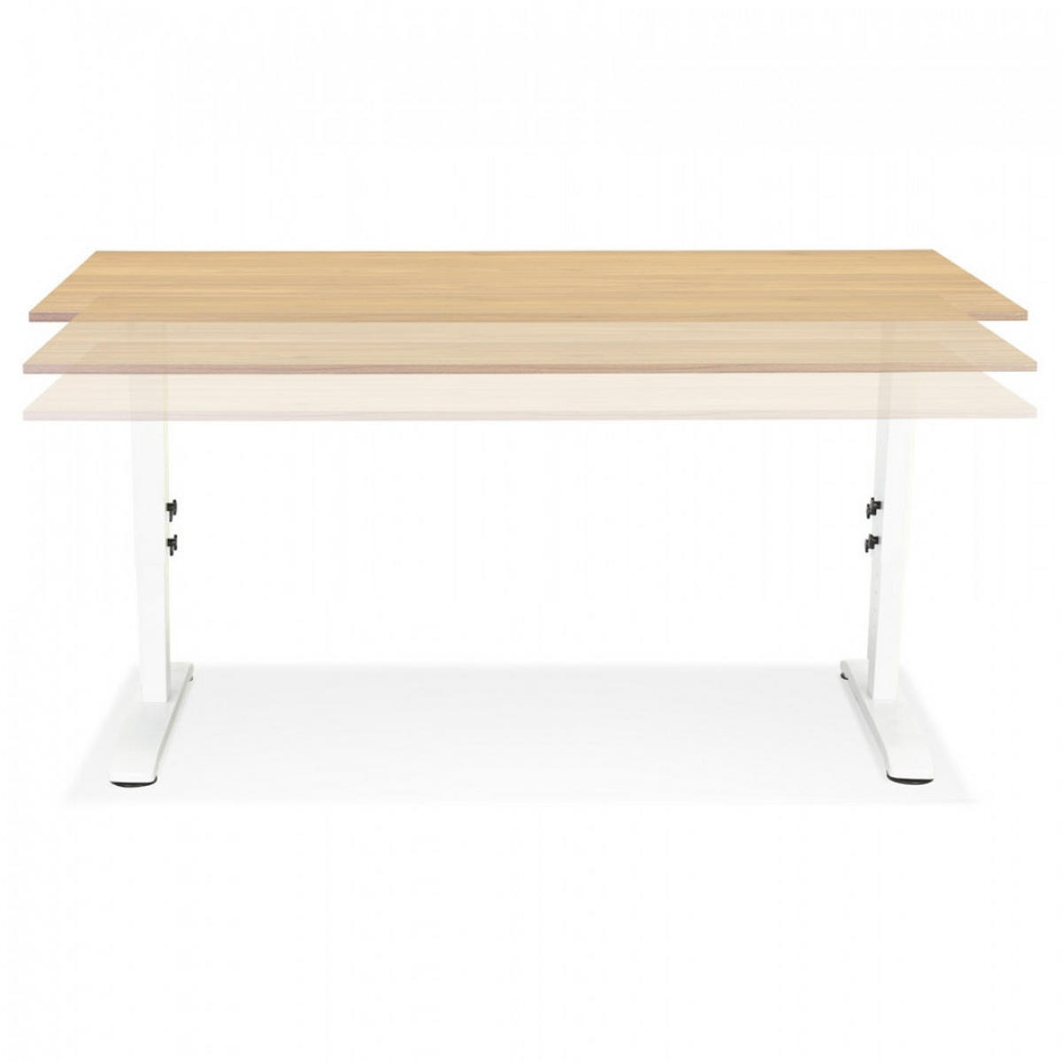 SCHREIBTISCH Beige 140x80x67(86) cm - Beige/Weiß, Holz/Metall (70/140/86.2cm) - AlterEgo