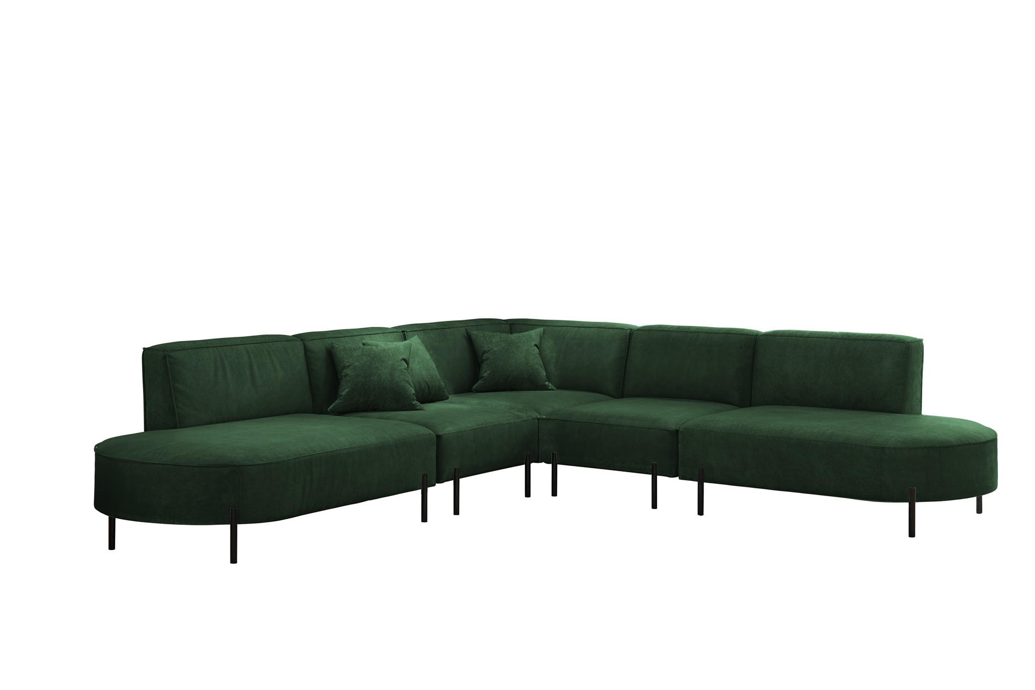 ECKSOFA Valencia - Dunkelgrün, Holzwerkstoff/Textil (303/303cm) - Fun Möbel